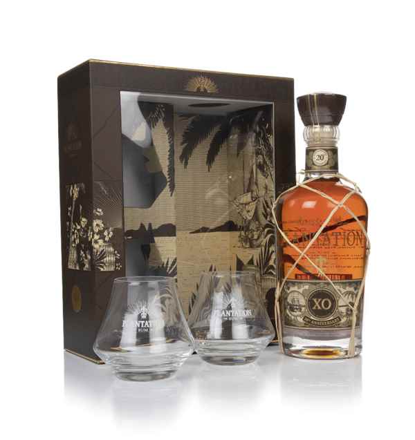 Plantation XO Barbados 20th Anniversary Gift Pack with 2x Glasses 70cl Bottle