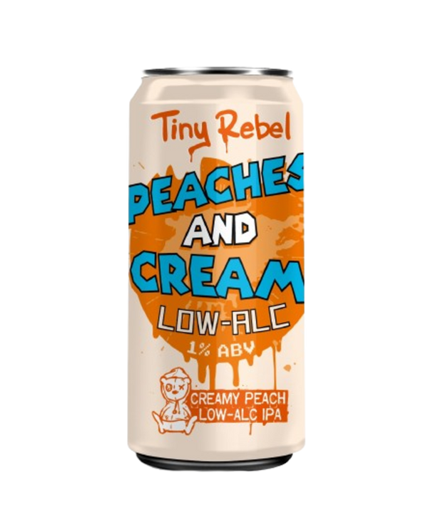 Tiny Rebel Brewing, Peaches and Cream IPA Low Alcoholic,  440ml Can