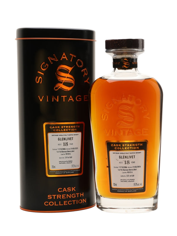 Glenlivet, Signatory Vintage 2006  Cask Strength 18 Years Old, 70cl Bottle