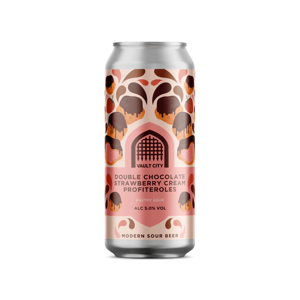 Vault City Brewing, Double Chocolate Strawberry Cream Profiteroles, 440ml Can