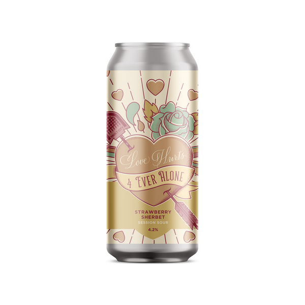 Vault City Brewing, Love Hurts Strawberry Sherbet Session Sour, 440ml Can - The Fine Wine Company