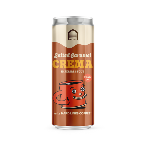 Vault City Brewing, Salted Caramel Crema Imperial Stout, Vault City x Hard Lines 330ml Can