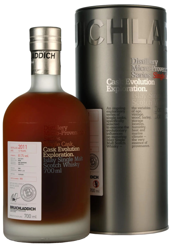 Bruichladdich 2011 12 Years Old  2nd Fill AMF Amarone Micro Provenance Series 70cl Bottle Crew Cask #300