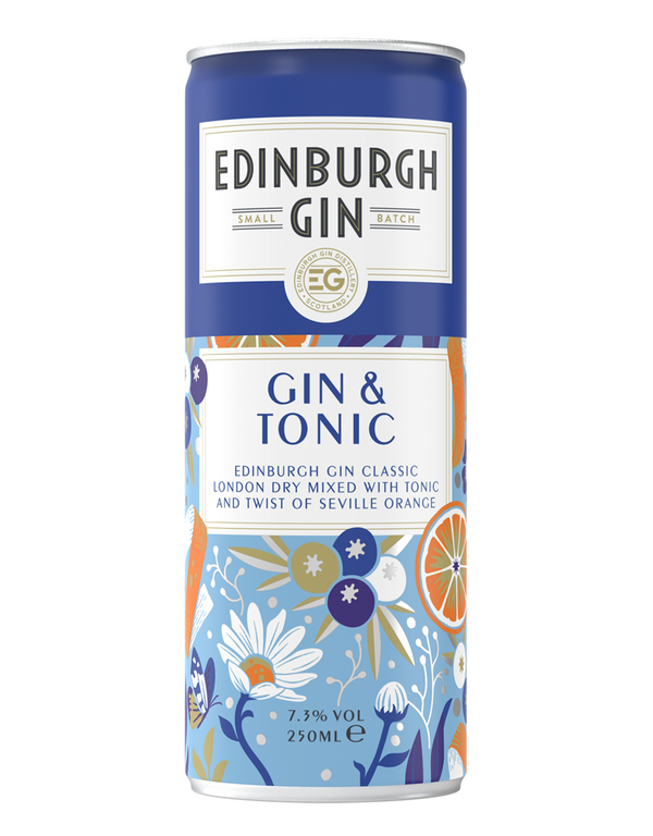 Edinburgh Gin, Gin & Tonic RTD Can 25cl