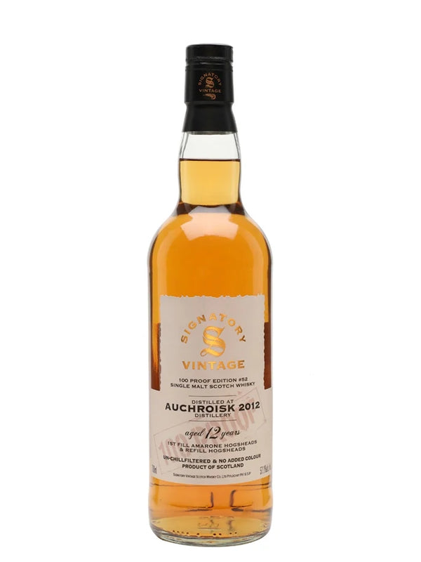 Auchroisk, Signatory Vintage 2012 100 Proof #52 12 Years Old, 70cl Bottle