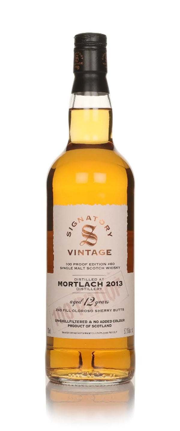 Mortlach, Signatory Vintage 2013 100 Proof #60 12 Years Old, 70cl Bottle