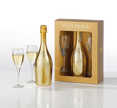 Bottega Rarity Pack Gold 75cl Bottle + 2 Venue Glasses
